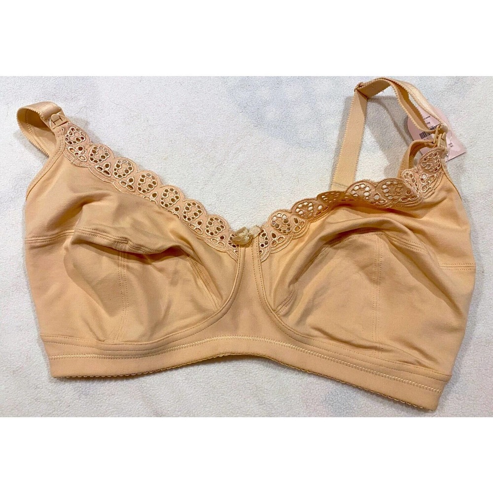 NEW Gratlin Women's Cotton Nursing Bra 34H Support Wireless Breastfeeding